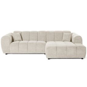 Curtis - canapé d'angle droit 4 places en tissu texturé - Lisa Design