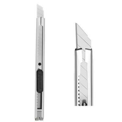 Cutter de Précision 9 mm - Lame Cassable en Acier Carbone, Corps Aluminium, Usage Bureautique et DIY