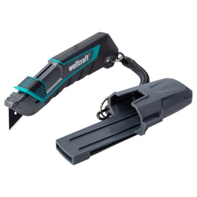 Cutter de sécurité à lame encastrée avec étui Wolfcraft