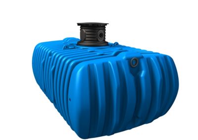 Cuve à enterrer FLAT XL 7000L bleu avec rehausse et couvercle