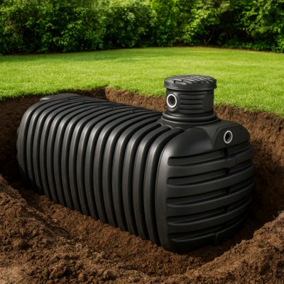 Cuve de récupération d'eau à enterrer 4100 L, noir, 4rain Promo