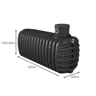 Cuve de récupération d'eau à enterrer 4100 L, noir, 4rain Promo