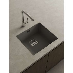 Cuve sous plan POALGI, ZIE 181, Granit, Gris Ash, 50 cm, 1 bac