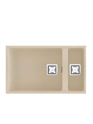 Cuve sous plan POALGI, ZIE 183, Granit, Beige Pumice, 75 cm, 2 bacs