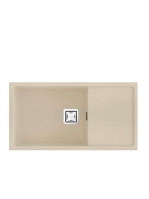 Cuve sous plan POALGI, ZIE 185, Granit, Beige Pumice, 85 cm, 1 bac et 1 égouttoir