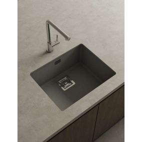 Cuve sous plan POALGI, ZIE 186, Granit, Gris Ash, 55 cm, 1 bac