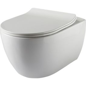 Cuvette suspendue sans bride avec abattant slim - Ceres
