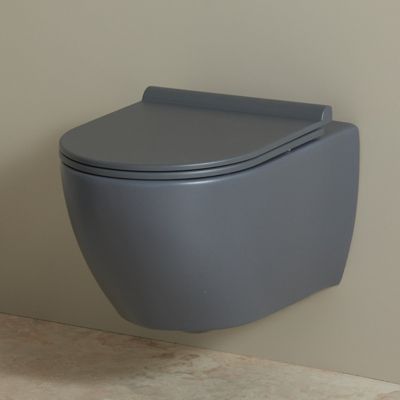 Cuvette suspendue sans bride Gris mat - Knidos