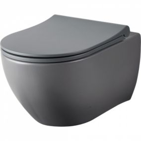 Cuvette suspendue sans bride Gris mat - Knidos