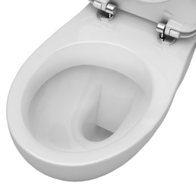 Cuvette suspendue Urmia en porcelaine vitrifiée avec abattant polypropylène blanc