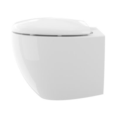 Cuvette WC suspendu en céramique, l.37,5 x H.36,5 x P.50 cm, blanc, GoodHome Kentia