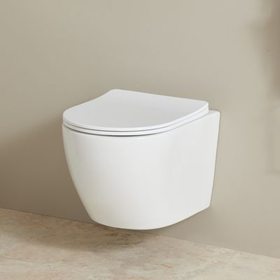 Cuvette WC suspendu gain de place sans bride effet vortex Turbi