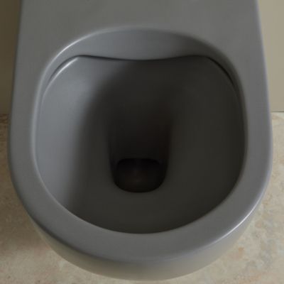 Cuvette WC suspendu gris mat 54 cm sans bride fixations invisibles - Cyrus