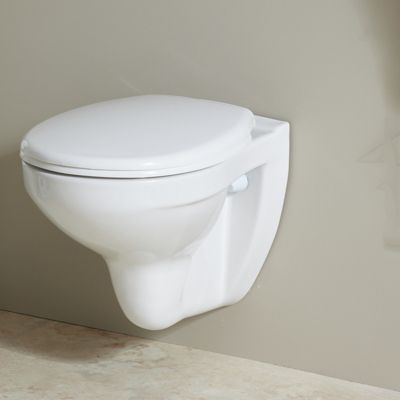 Cuvette WC suspendu NF avec bride en céramique + abattant blanc - Sydney
