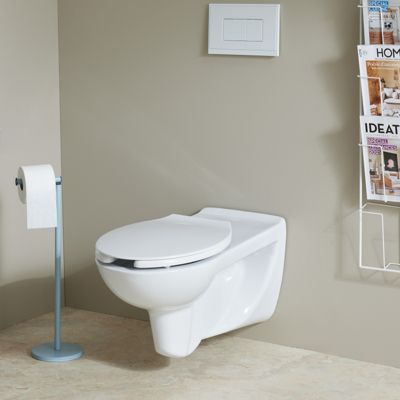 Cuvette WC suspendu sans bride 72 CM allongée PMR (pour personne à mobilité réduite)