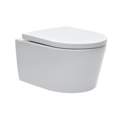 Cuvette WC suspendu sans bride - fixations invisibles - abattant frein de chute (SATINF010RREXP)