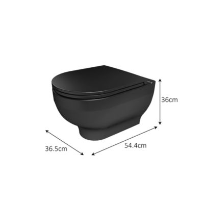 Cuvette WC suspendu sans bride GoodHome Cavally coloris noir