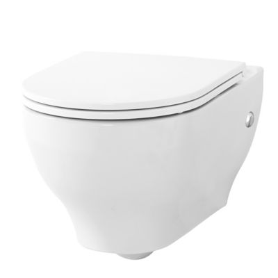 Cuvette WC suspendu GoodHome Lagon en céramique avec abattant duroplast  blanc