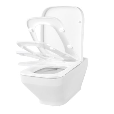 Abattant WC GoodHome Teesta en duraplast coloris blanc avec frein de chute