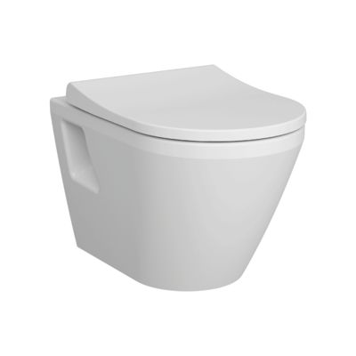 Cuvette WC suspendu sans bride VitrA Integra blanc avec abattant frein de chute