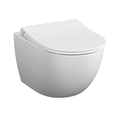 Cuvette WC suspendu sans bride VitrA Sento blanc mat + abattant frein de chute