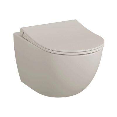 Cuvette WC suspendu sans bride VitrA Sento lin + abattant frein de chute déclipsable