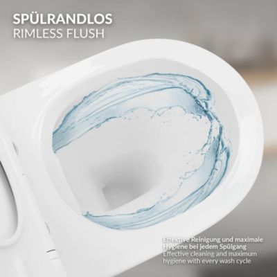 Cuvette WC suspendu sans rebord céramique blanc abattant softclose nano revêt