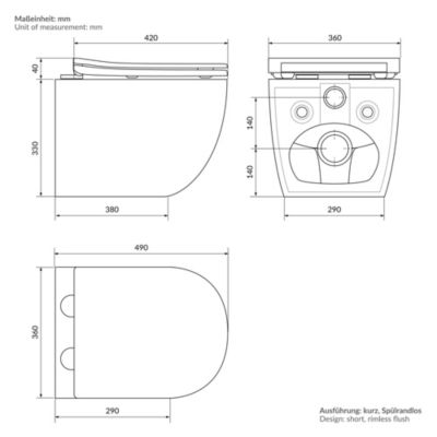 Cuvette WC suspendu sans rebord céramique blanc abattant softclose nano revêt