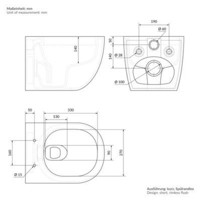 Cuvette WC suspendu sans rebord céramique blanc abattant softclose nano revêt