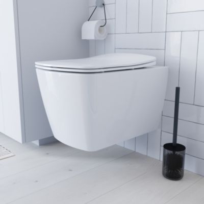 Cuvette WC suspendue en céramique, l.36 x H.35,5 x P.50 cm, blanc, GoodHome Levanna