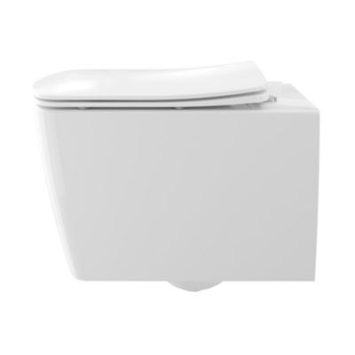 Cuvette WC suspendue en céramique, l.36 x H.35,5 x P.50 cm, blanc, GoodHome Levanna