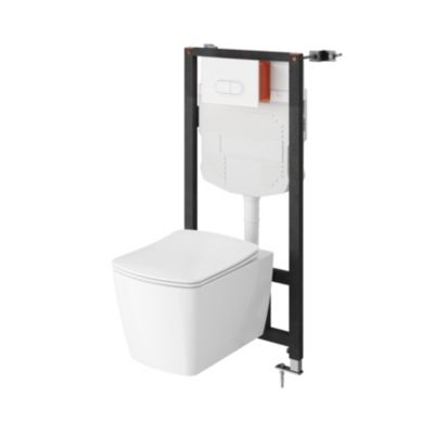 Cuvette WC suspendue en céramique, l.36 x H.35,5 x P.50 cm, blanc, GoodHome Levanna