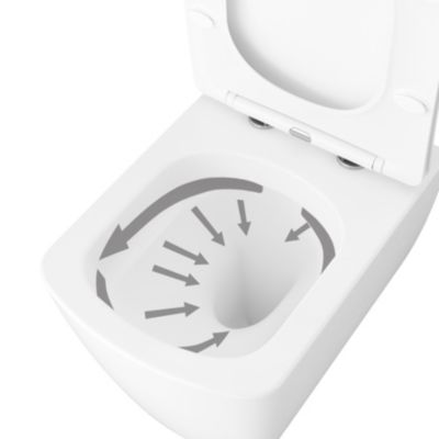 Cuvette WC suspendue en céramique, l.36 x H.35,5 x P.50 cm, blanc, GoodHome Levanna