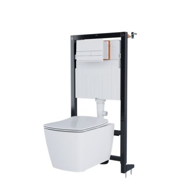 Cuvette WC suspendue en céramique, l.36 x H.35,5 x P.50 cm, blanc, GoodHome Levanna