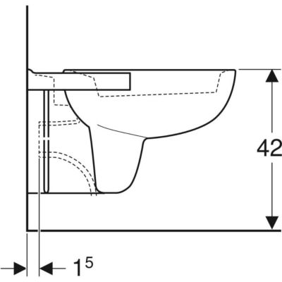 Cuvette WC suspendue PUBLICA à trou creux - GEBERIT - 391500000