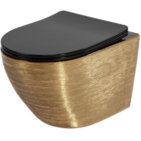 Cuvette WC suspendue REA Carlo Flat Brush Gold