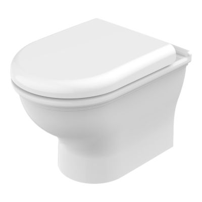 Cuvette WC suspendue sans bride à sortie horizontale avec abattant déclipsable et frein de chute blanc GoodHome Endell