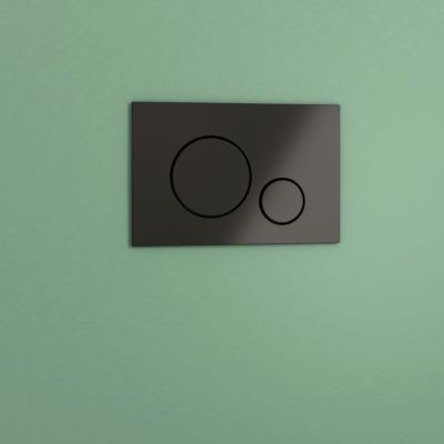 Cuvette WC suspendue sans bride avec abattant déclipsable et frein de chute, sortie horizontale, noir, effet Vortex, GoodHome Cavally