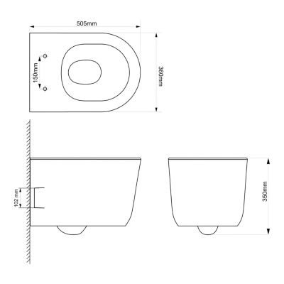 Cuvette WC suspendue sans bride, effet Vortex, GoodHome Luvia