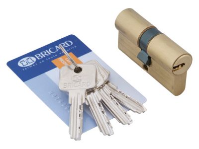 DOM Plura cilinder met kerntrekbeveiliging 45-30 - SKG*** met K3 knop Mat Vernikkeld
