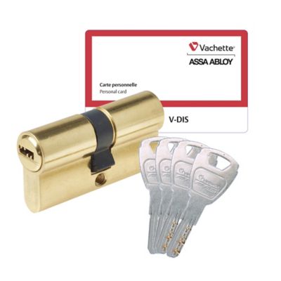 Vachette - Cylindre A Bouton Vachette V5 Barillet 30 X 30 Pour Serrure De Porte