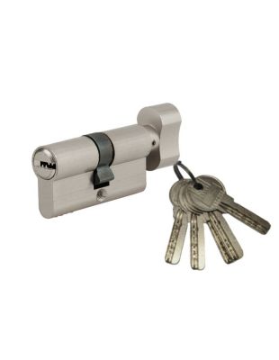 Cylindre de serrure à bouton 5G, 45Bx35mm, nickel, anti-arrachement, 5 clés - SP