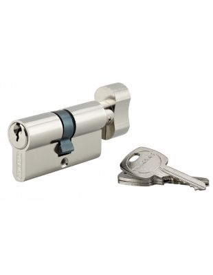 Cylindre de serrure à bouton STD, UNIKEY (achetez-en plusieurs, ouvrez avec la même clé),30Bx30mm, 3 clés, nickelé - THIRARD