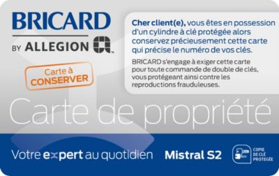 Cylindre débrayable Bricard Mistral 2 entrées 35x35 mm