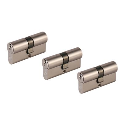 Cylindre laiton nickel satiné Smith & Locke 30 x 30 mm, lot de 3