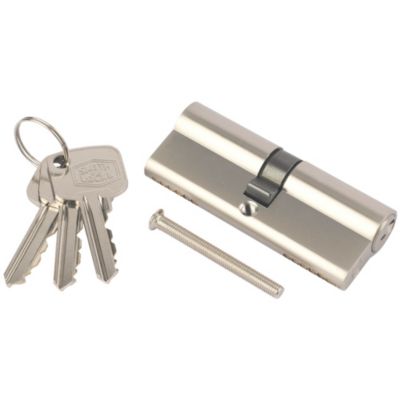 Cylindre laiton nickel satiné Smith & Locke 30 x 40 mm