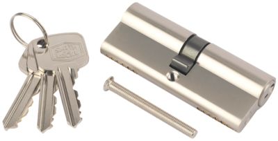 Cylindre laiton nickel satiné Smith & Locke 30 x 40 mm