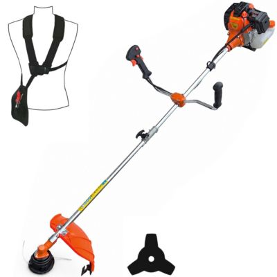 Débroussailleuse thermique 52 cm3 - 3 CV - Tête fil et lame de coupe - GT MARKET