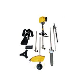 Débroussailleuse thermique multifonction 5en1 - 52cm3 (débroussailleuse, élagueuse, taille-haies, coupe-bordures, rallonge)