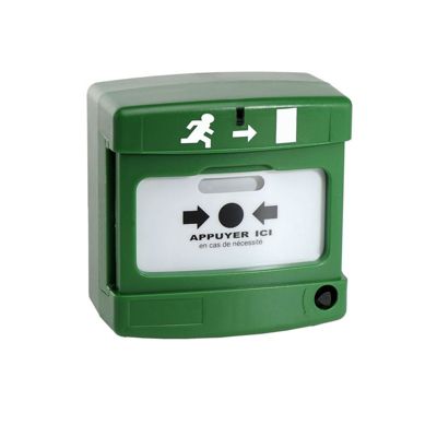 Déclencheur Manuel Sécurité Bouton D'Arrêt D'Urgence Manuel - Contact Simple - IP44 IK07 - Blanc 94x94x54mm Bouton Urgence IP44 Blanc 94x94mm